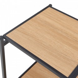 Сгъваема етажерка Telemark 81x68x38 см черен/изглед дъб [] - Mobilier metalic
