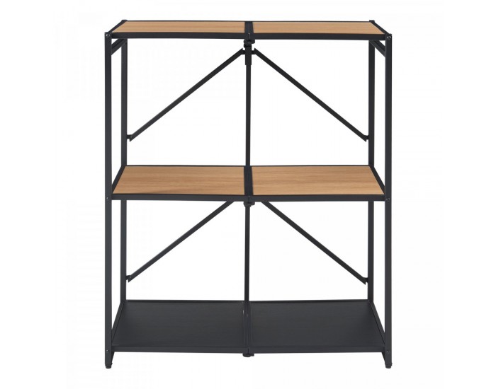 Сгъваема етажерка Telemark 81x68x38 см черен/изглед дъб []