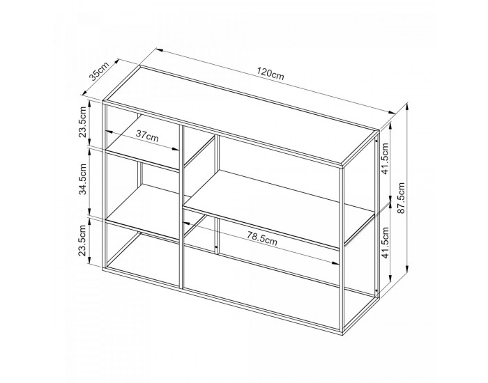 Стоящ рафт Isojoki 120x35x87,5 см метален бял мат []
