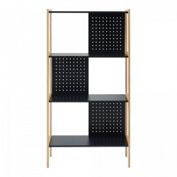 Dønna стоящ рафт 120x63x28см черен/дървен [] - Sonata G