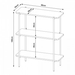 Стоящ рафт Samnanger 100x80x34 см черен [] - Sonata G