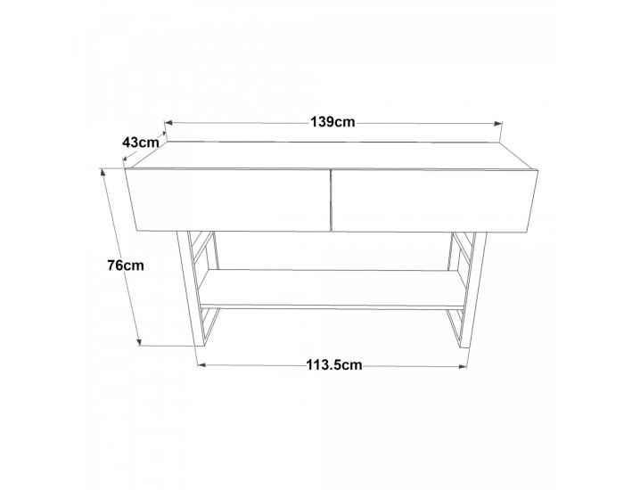 Конзолна маса Lappeenranta 139x43x76см тъмен дъб/черен []