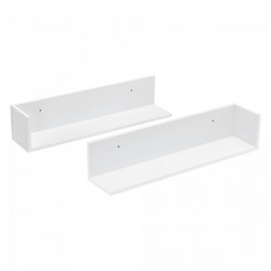 Стенен рафт Elverum 75 x 16,5 x 16,5 cm, комплект от 2 бр., бял - Living