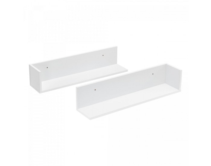 Стенен рафт Elverum 75 x 16,5 x 16,5 cm, комплект от 2 бр., бял