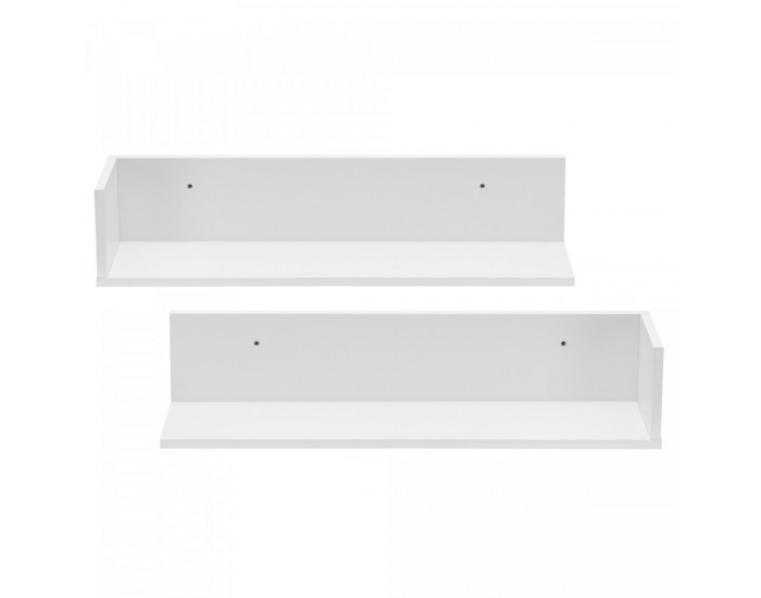 Стенен рафт Elverum 75 x 16,5 x 16,5 cm, комплект от 2 бр., бял