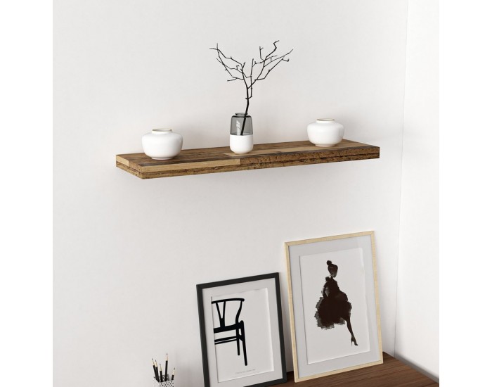 Стенен рафт Bredebro 3,6 x 80 x 23 cm до прибл. 15 кг регенерирана дървесина []