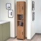Висок шкаф Rautrina 180x35x30 см дъб вид []
