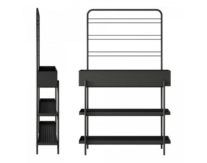 Поставка за растения на открито Aalsmeer метал 154x96x24 cm черен []