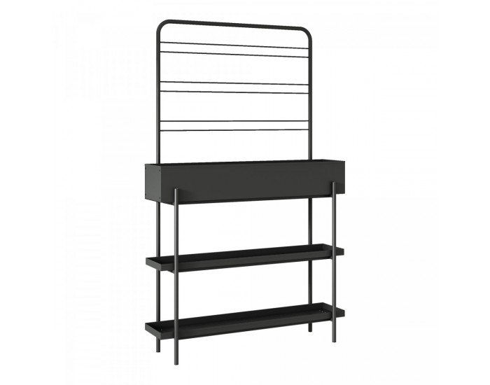 Поставка за растения на открито Aalsmeer метал 154x96x24 cm черен []