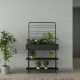 Поставка за растения на открито Aalsmeer метал 154x96x24 cm черен []