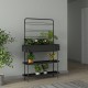 Поставка за растения на открито Aalsmeer метал 154x96x24 cm черен []