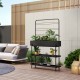 Поставка за растения на открито Aalsmeer метал 154x96x24 cm черен []
