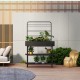 Поставка за растения на открито Aalsmeer метал 154x96x24 cm черен []