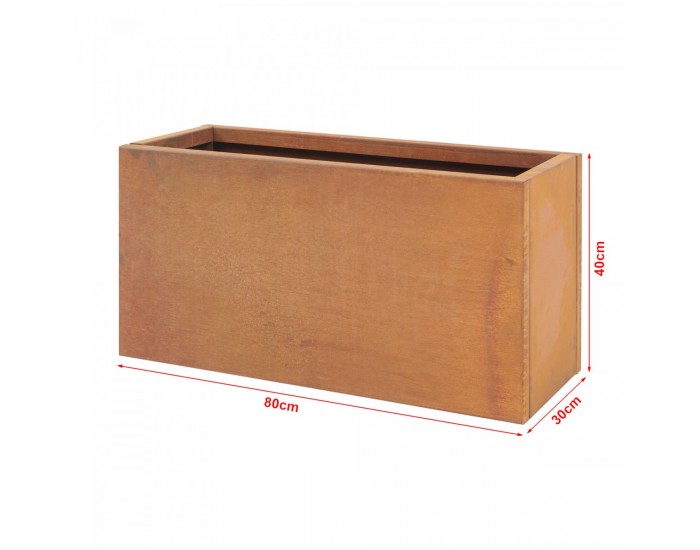 [] Саксия Vaargel 40x80x30 см стоманена ръжда