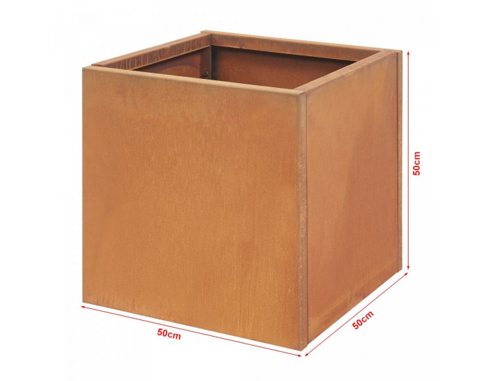 [] Саксия Vaargel 50x50x50 см стоманена ръжда