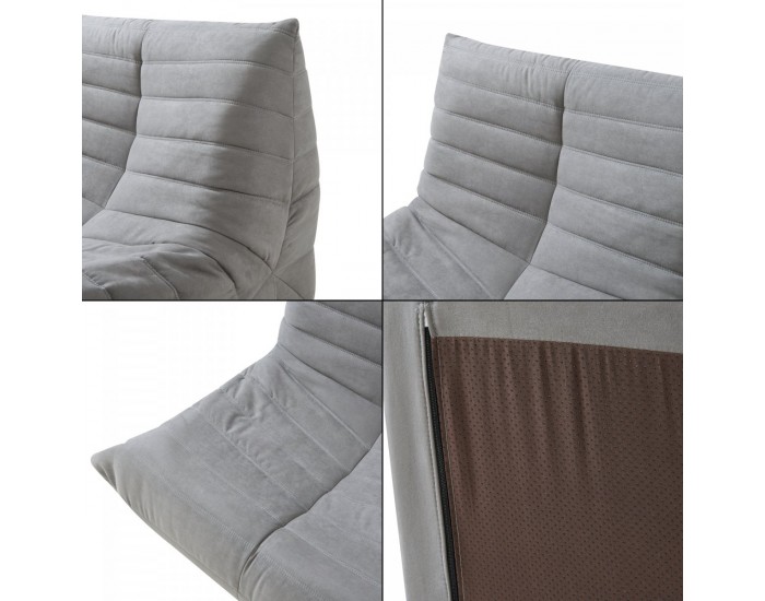 Стол за под Kodsø 75x90x100 см микрофибър сив []