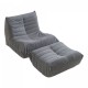 Подов стол с табуретка Kodsø 75x90x100 cm Cord Grey []