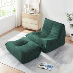Подов стол с табуретка Kodsø 75x90x100 cm Cord Green [] - Fotolii