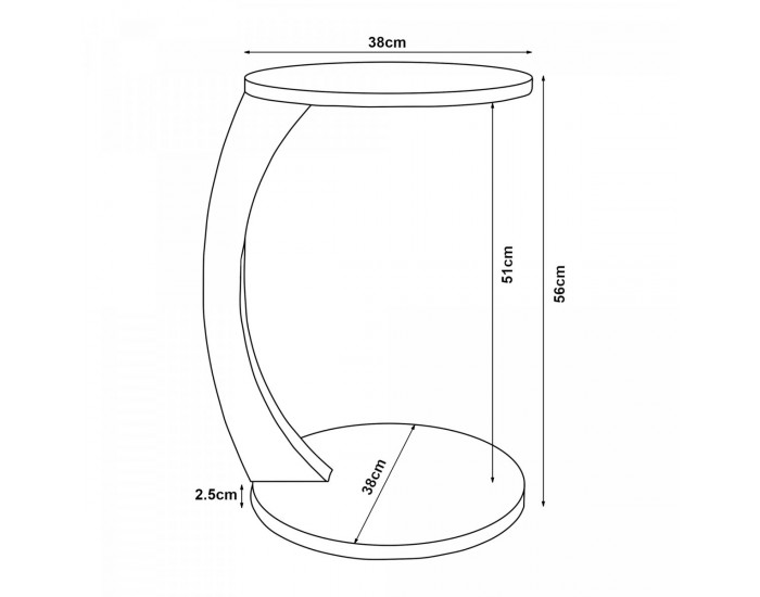 Помощна маса Holeby 56 x Ø 38 cm пясъчник []