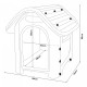 Кучешка колиба Bello 75x59x66 см Бяло/Зелено []