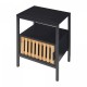 Нощно шкафче Luniehti 58x40x33 см Черно/Естествено []