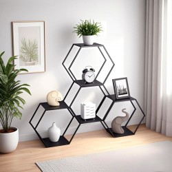 Комплект рафтове Tand от 4 части, черна стомана [] - Living