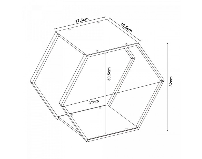 Комплект рафтове Tand от 2 части, черна стомана []