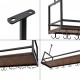 Поставка за вино с поставка за чаши Borejle 120x30x65 см черно/изглед на орех []