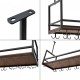 Поставка за вино с поставка за чаши Borejle 100x30x65 см черно/изглед на орех []