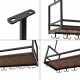 Поставка за вино с поставка за чаши Borejle 80x30x65 см черен/изглед на орех []