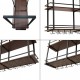 Стойка за вино Hubro 120x30x85 см черен/изглед на орех []