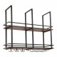 Поставка за вино Hubro 100x30x85 см черно/изглед на орех []