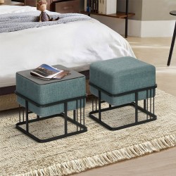 Мултифункционална табуретка Tas комплект от 2 квадратни зелени [] - Mobilier tapițat