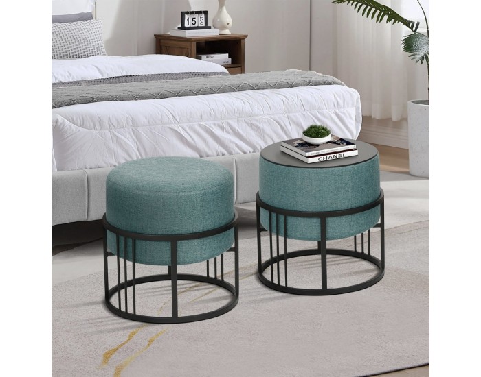 Мултифункционална табуретка Tas комплект от 2 кръгли зелени []
