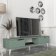 ТВ шкаф Kullila 160x35x40 см Зелен/Бял []