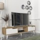 ТВ шкаф Kullila 160x35x40 см дъб имитация/бял []
