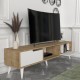 ТВ шкаф Kullila 160x35x40 см дъб имитация/бял []