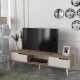 ТВ шкаф Kullila 160x35x40 см дъб имитация/бял []
