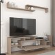 ТВ шкаф Liksefte със стенен рафт 154x28x42 см дъб вид []