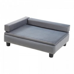 Легло за домашни любимци Salkonssad 60x45x24 см кадифено сиво [] - Accesorii