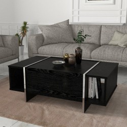 Холна маса Tavak 104x60x38 см черно/сребристо [] - Sonata G