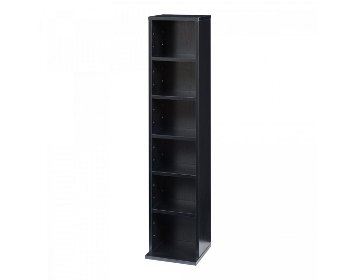CD рафт Tynset 90x20x20 см с 6 отделения Черен []
