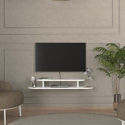ТВ ниска табла за окачване Targema 120x30x16 см Бяла [] - Comode TV