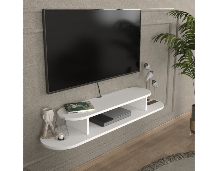 ТВ ниска табла за окачване Targema 120x30x16 см Бяла []