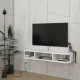 Висяща ниска дъска за телевизор Oundsvas 120x30x19 cm Бяла []