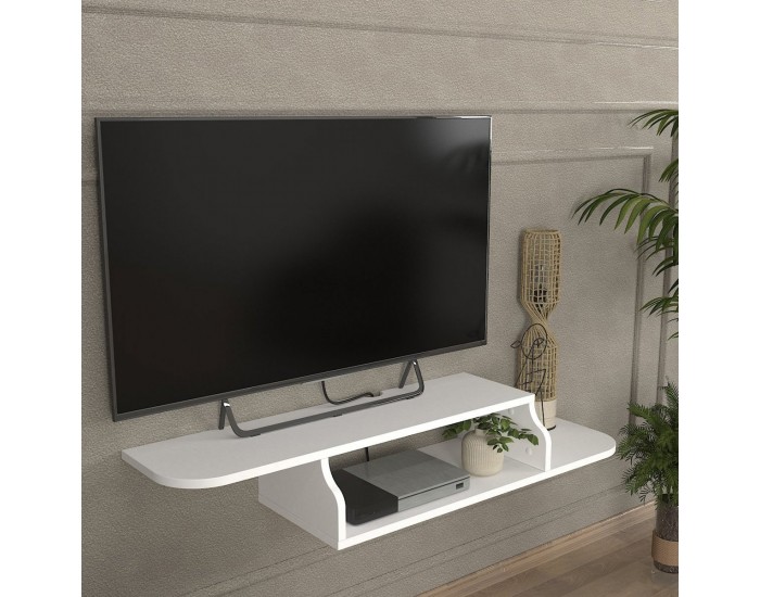 Висяща дъска за телевизор Kershaby 120x30x19 см Бяла []