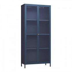Витрина Säkylä стомана 180x80x35 см тъмносин [] - Corpuri, vitrine, biblioteci modulare