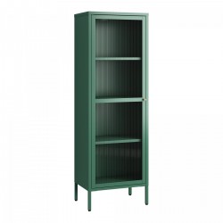 Шкаф витрина Säkylä стомана 150x50x35 см зелена ела [] - Corpuri, vitrine, biblioteci modulare