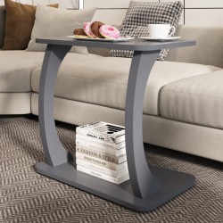 Помощна маса Stattela С-образна 59x35x56 см Сива [] - Mese