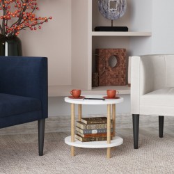 Помощна маса Ves 49xØ42 cm Бяла [] - Măsuțe de living